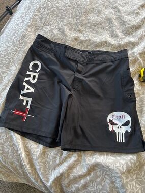 Craft Black Athletic Men’s Shorts with White and Red Logos